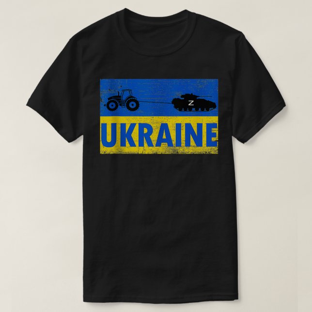 T-shirt Je Suis Avec L'Ukraine Drôle Les Vols Des Agricult (Design devant)