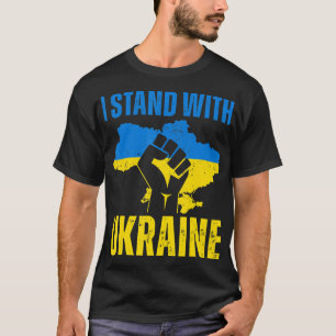 T-shirt Je Suis Avec L'Ukraine Le Drapeau Ukrainien Monte