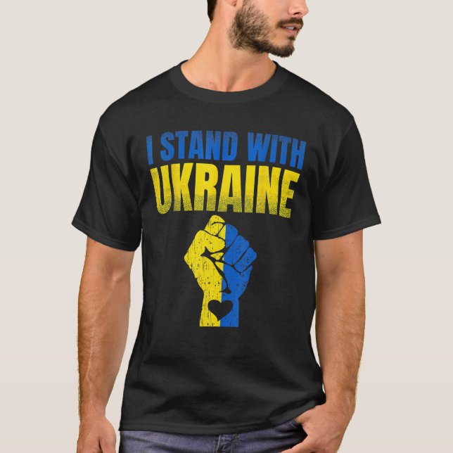 T-shirt Je Suis Avec L'Ukraine Le Drapeau Ukrainien Soutie (Devant)