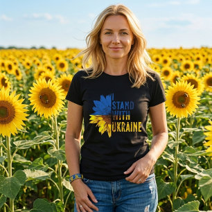 T-shirt Je suis avec l'Ukraine. Symbole de tournesol pour 