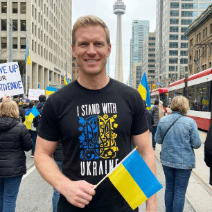 T-shirt Je suis avec l'Ukraine. Trident de l'Ukraine.