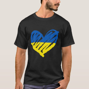 T-shirt Je Suis Avec L'Ukraine Ukrainienne T Drapeau Coeur