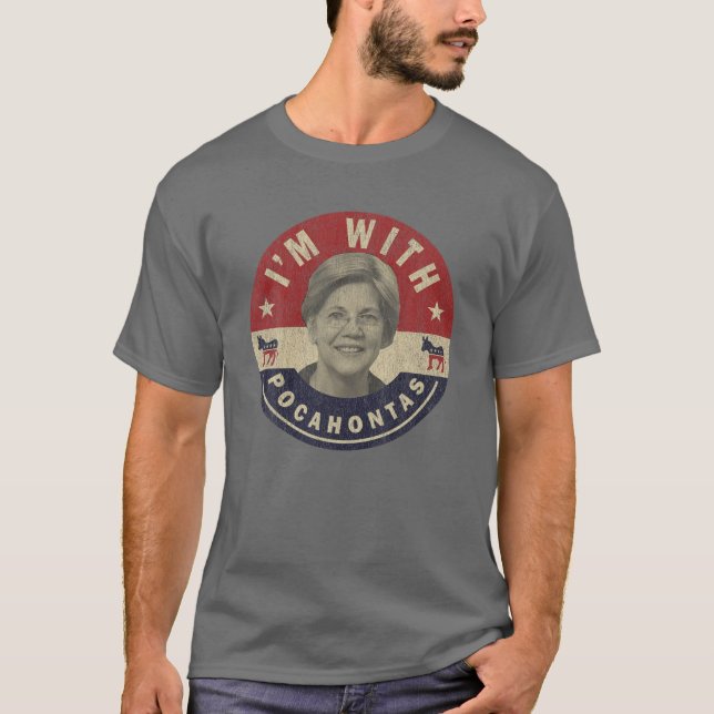 T-shirt Je suis avec Pocahontas Elizabeth Warren (Devant)