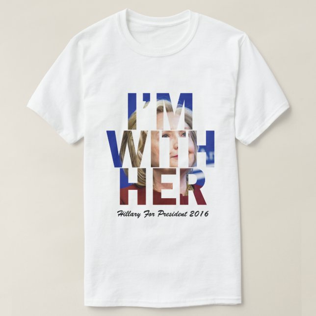 T-shirt Je suis avec sa Hillary Clinton (Design devant)