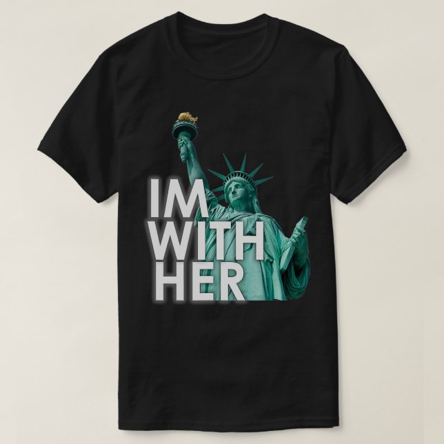 T-shirt Je suis avec sa statue de la Liberté (Design devant)