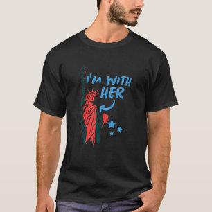 T-shirt Je suis avec sa Statue de la Liberté Juillet 4 Pat