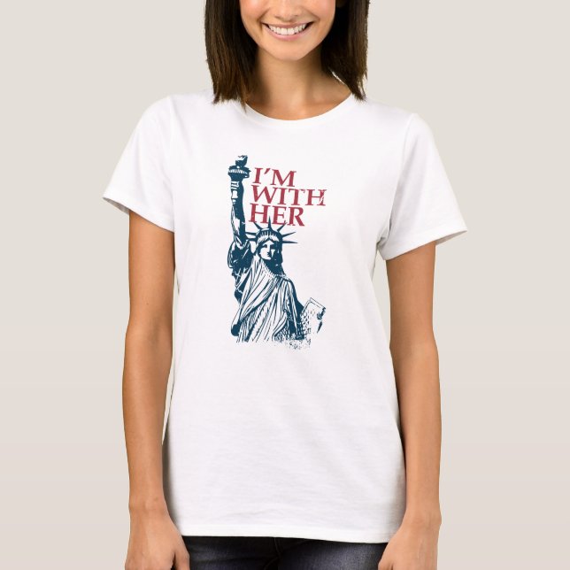 T-shirt Je suis avec sa statue de Lady Liberty Patriotic (Devant)