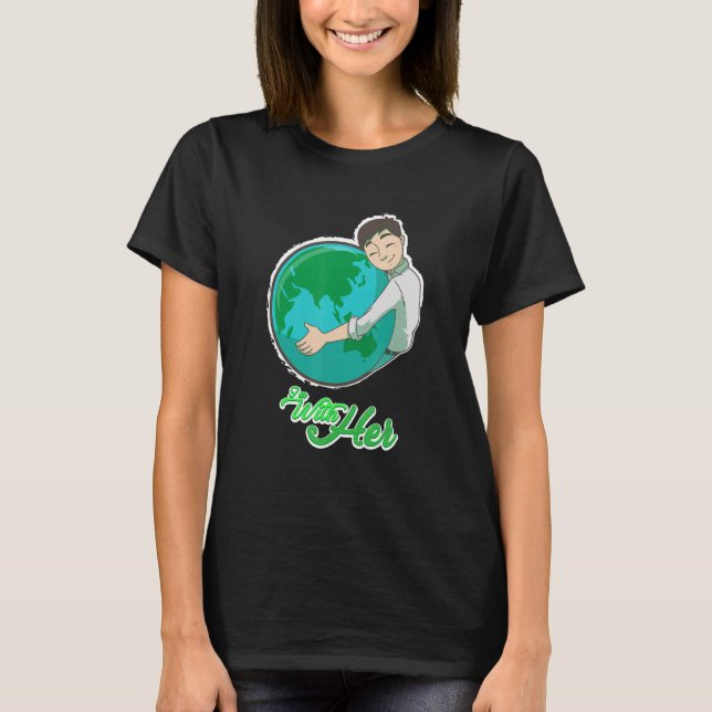 T-shirt Je suis avec son environnement Erde Planet sur le  (Devant)