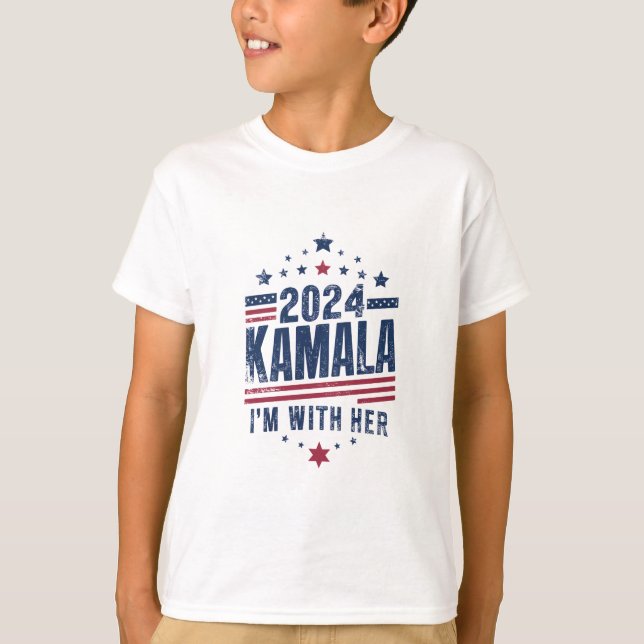 T-shirt Je suis avec son vote Kamala pour 2024 Kamala-Harr (Devant)