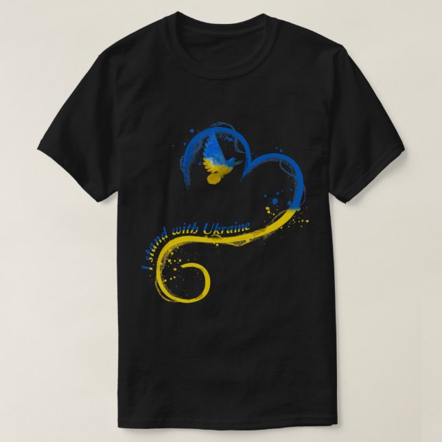 T-shirt Je suis avec Ukraine Dove Drapeau Paix Free Ukrain (Design devant)