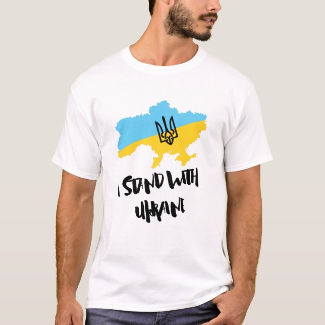 T-shirt Je suis avec Ukraine Flag - Soutenez les Ukrainien (Devant)