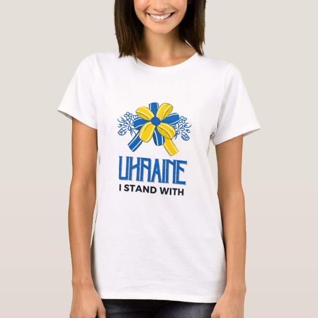 T-shirt Je suis avec Ukraine Flag - Soutenez les Ukrainien (Devant)