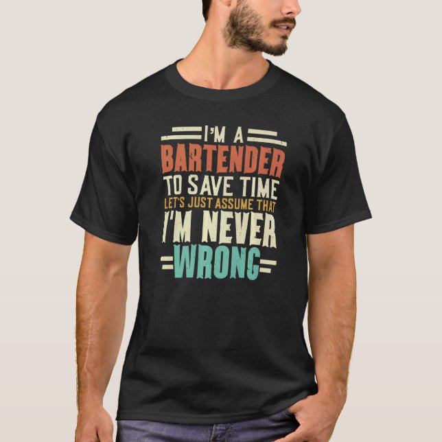 T-shirt Je suis Bartender Bartending Barman Barkeep Mixolo (Devant)