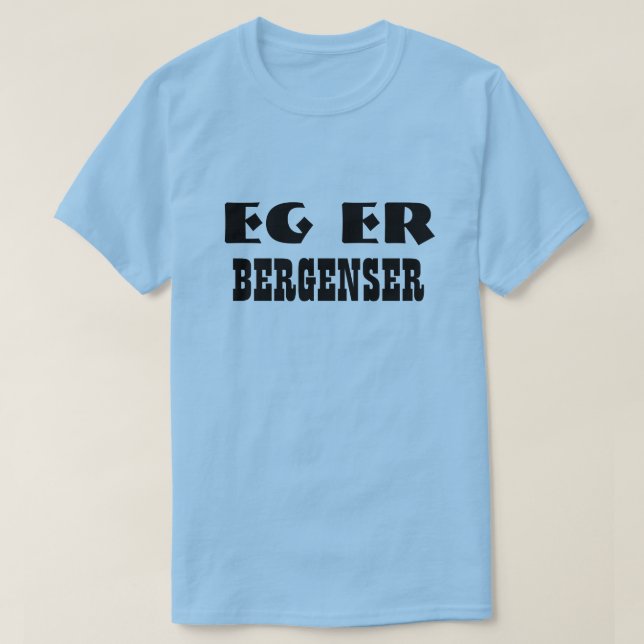 T-shirt Je suis Bergenser en Norwegian Light Blue (Design devant)