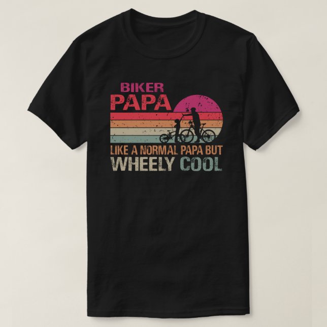 T-shirt Je suis Biker Papa Fête des pères Vélo Glacière à  (Design devant)