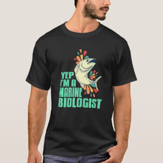 T-shirt Je suis Biologiste de la marine Conception rétro p