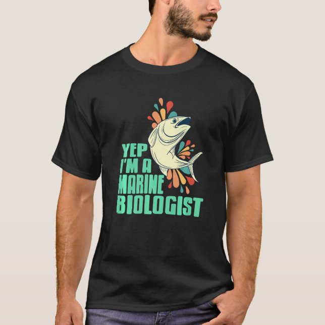 T-shirt Je suis Biologiste de la marine Conception rétro p (Devant)