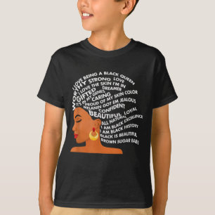 T-shirt Je Suis Black Excellence Forte Femme Word Art Chev