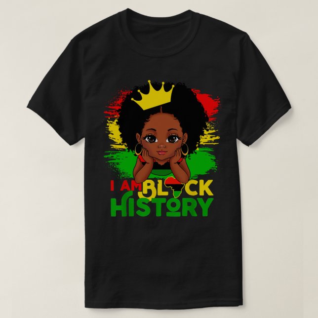 T-shirt Je suis Black History BHM Black Pride Black Melani (Design devant)