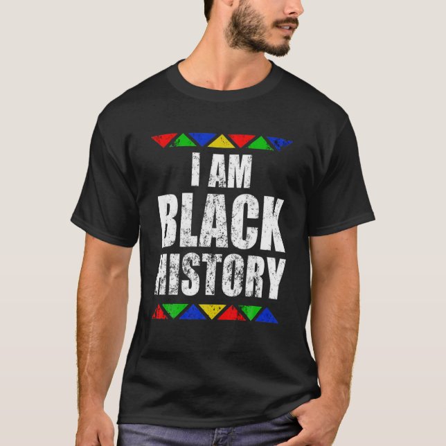 T-shirt Je suis Black History For Me African Pride BHM Men (Devant)