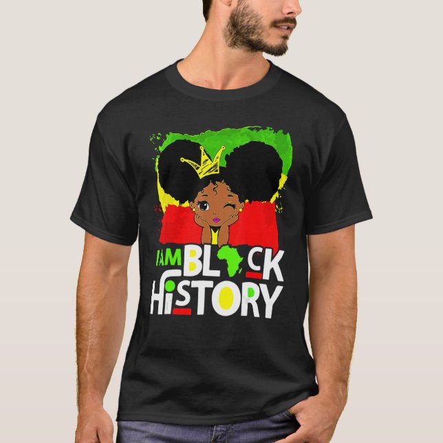 T-shirt Je suis Black History Queen Melanin Afro African P (Devant)