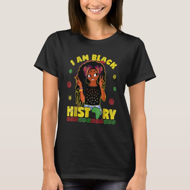 T-shirt Je suis Black History Queen Melanin Afro African P (Devant)