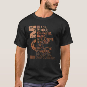T-shirt Je Suis Black Woman Black Educated Histoire Mois F