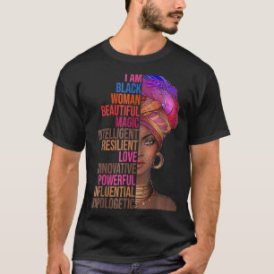 T-shirt Je Suis Black Woman Black History Mois Queen Melan