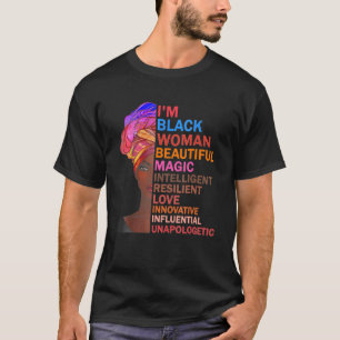 T-shirt Je suis Black Woman Magic Intelligent Resili