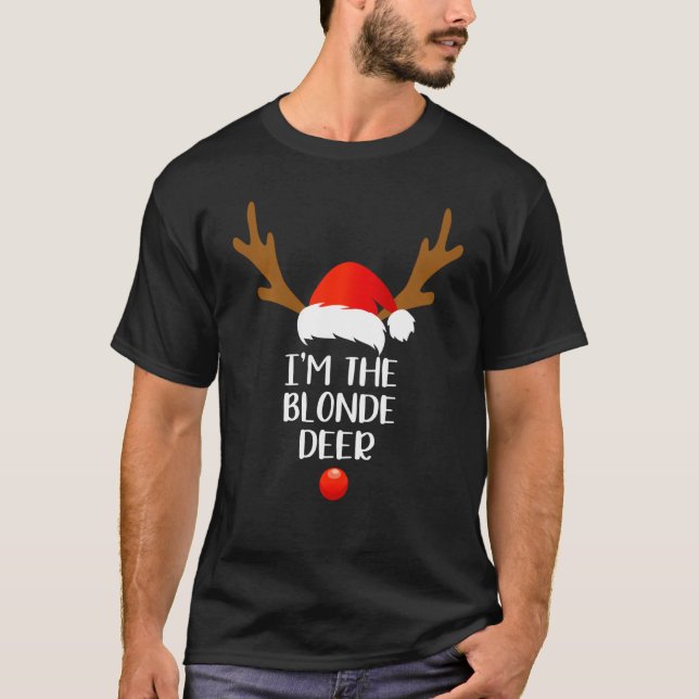 T-shirt Je Suis Blonde Deer Matching Family Group Fun Chri (Devant)