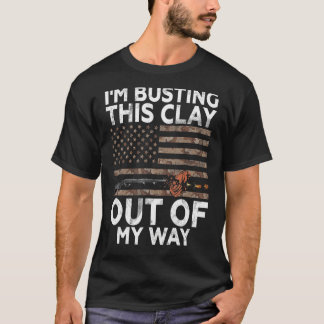 T-shirt Je suis Busting Clay US Drapeau - Sports Shooter &