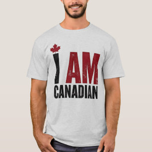 T-shirt Je suis Canadien - Déclaration patriotique et feui