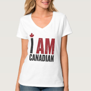 T-shirt Je suis Canadien - Déclaration patriotique et feui