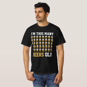 T-shirt Je suis ce nombre de bières Vieux Cool 40e anniver