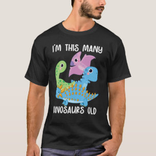 T-shirt Je suis ce nombre de dinosaures vieux 4 ans Annive