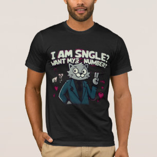 T-shirt Je suis célibataire, vous voulez mon numéro ?