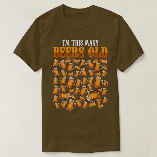 T-shirt Je suis cette beaucoup de bières vieux 70e anniver (Design devant)