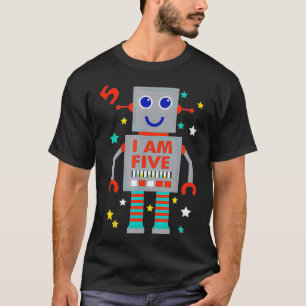 T-shirt Je Suis Cinq Robot Drôle Robotique 5 Anniversaire