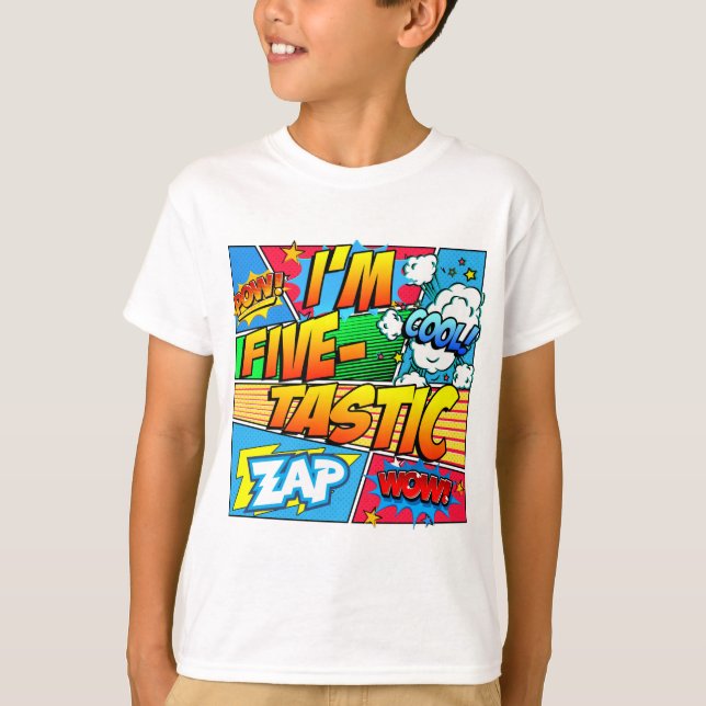 T-shirt Je suis cinq Tastic 5th Birthday (Devant)