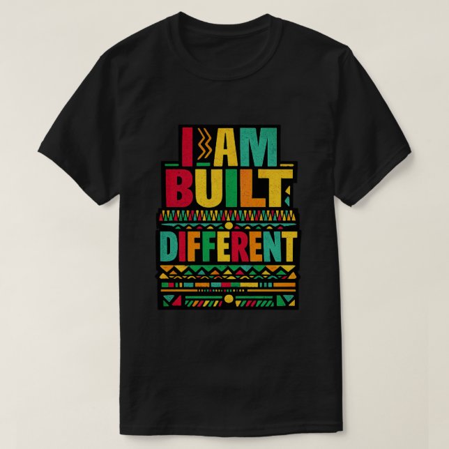 T-shirt Je suis construit différemment Typographie Rétro (Design devant)
