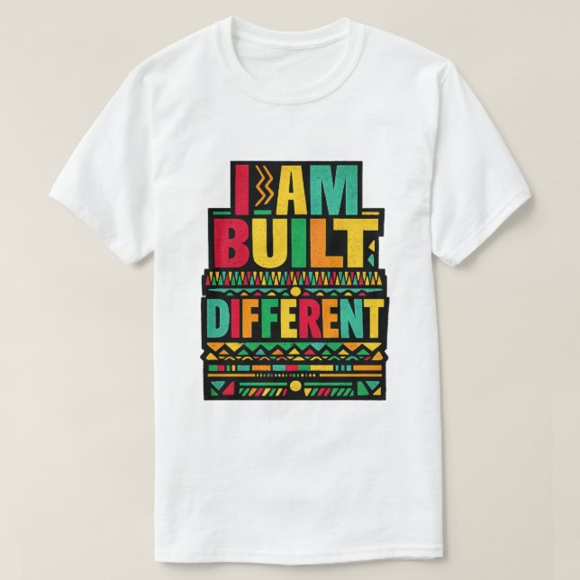T-shirt Je suis construit différemment Typographie Rétro (Design devant)