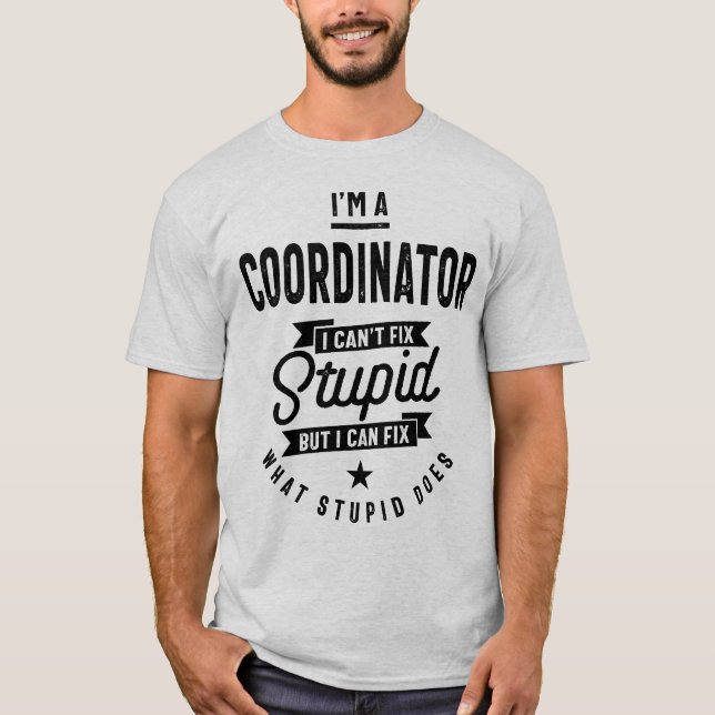 T-shirt Je suis coordinateur Profession Profession Profess (Devant)