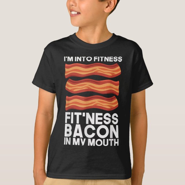 T-shirt Je Suis Dans La Bacon De Fitness Dans Ma Bouche T  (Devant)