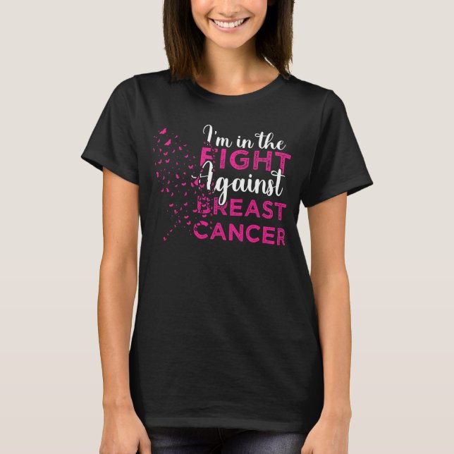 T-shirt Je suis dans la lutte contre le cancer du sein (Devant)