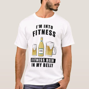T-shirt Je suis dans le fitness, fitness bière dans mon ve