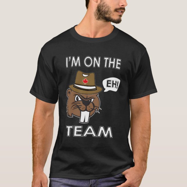 T-shirt Je Suis Dans L'Équipe Eh Langue Canadienne (Devant)