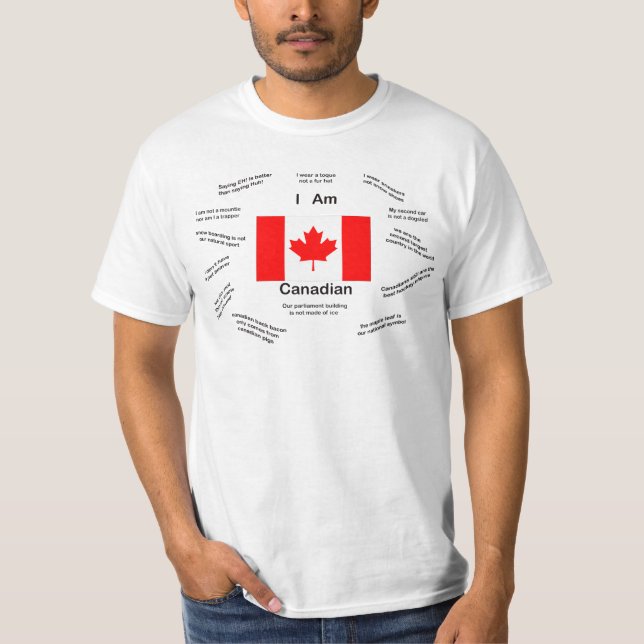 T-shirt Je suis des faits importants de Canadien : (Devant)