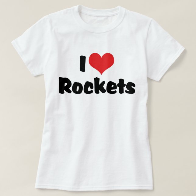 T-shirt Je suis des fusées à coeur - Exploration spatiale (Design devant)