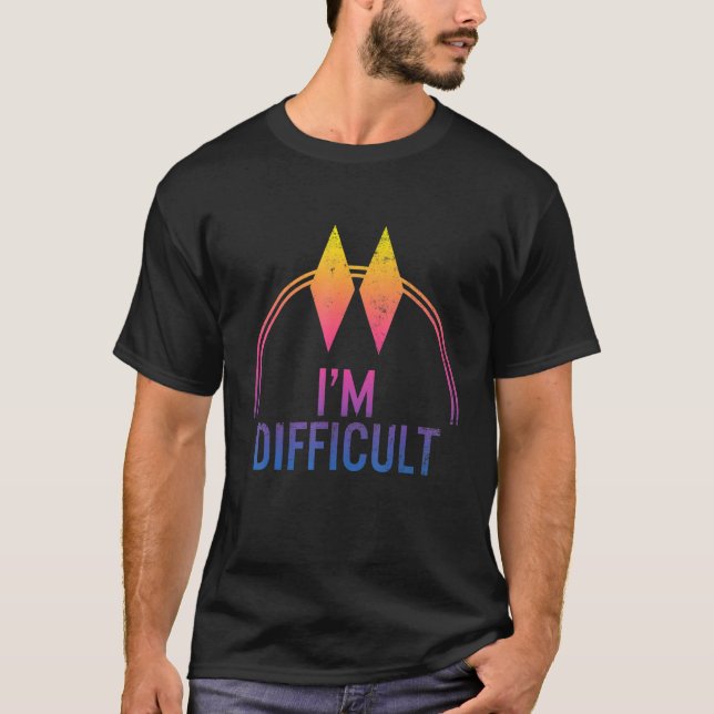 T-shirt Je suis difficile Double Diamants Noirs piste de s (Devant)