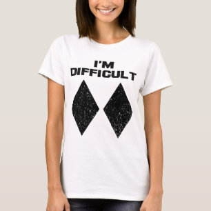 T-shirt Je suis Difficile Drôle Double Diamants Noirs Ski
